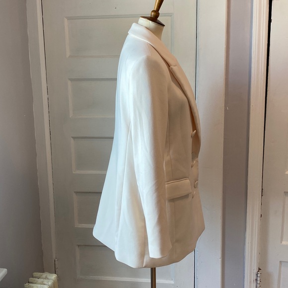 NWT Zara Ecru Double Breasted Long Blazer Coat Jacket, Size XL - Picture 9 of 17